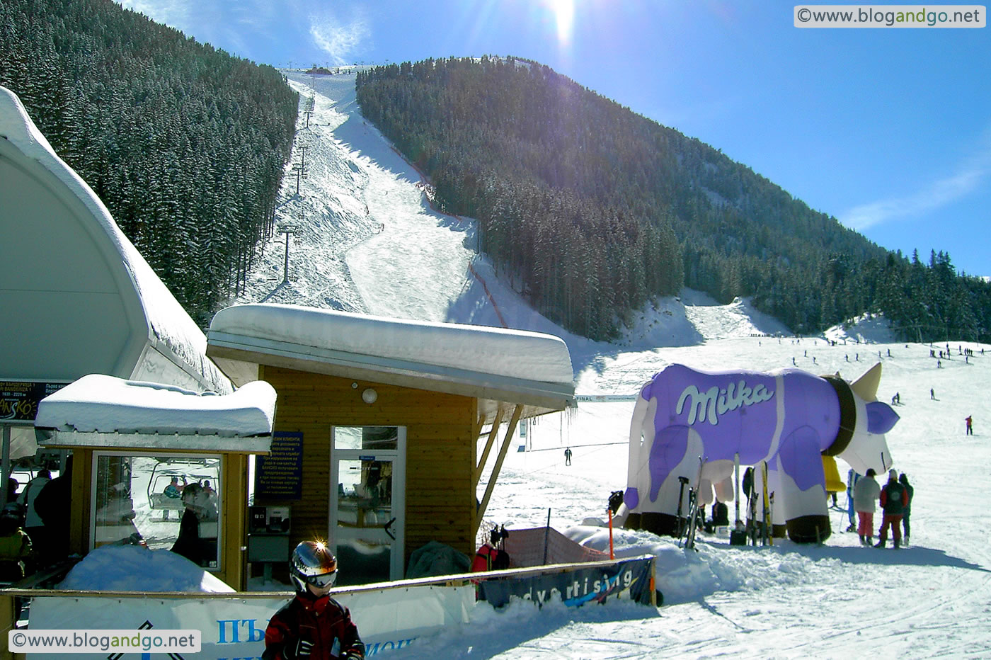 Bansko - Looking up the Alberto Tomba run